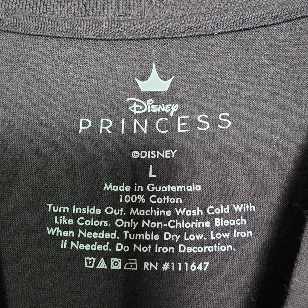 Disney Princess Graphic T-Shirt Womens Large gray Cotton Ariel Belle Snow White - Picture 2 of 7